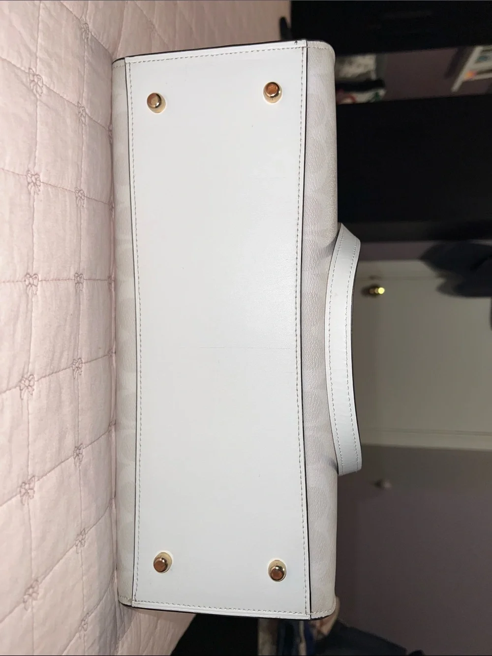 Coach White Signature Tote with Matching Wallet